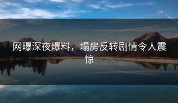 网曝深夜爆料，塌房反转剧情令人震惊