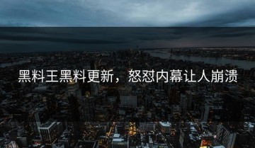 黑料王黑料更新，怒怼内幕让人崩溃