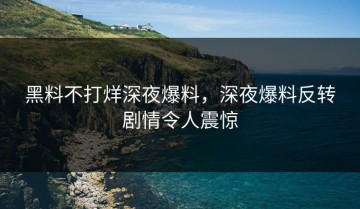 黑料不打烊深夜爆料，深夜爆料反转剧情令人震惊